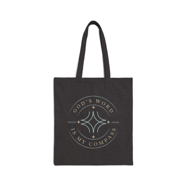 God's Word is My Compass Cotton Canvas Tote Bag - Inspirational Eco-Friendly Shopping Bag