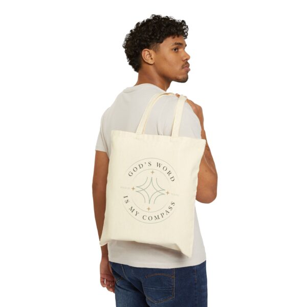 God's Word is My Compass Cotton Canvas Tote Bag - Inspirational Eco-Friendly Shopping Bag - Image 7